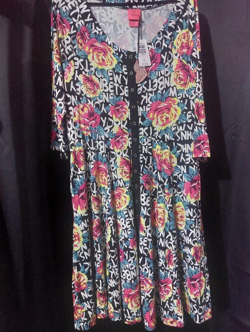 Torrid Betsey Johnson Floral DressSz 1 1X 14-16